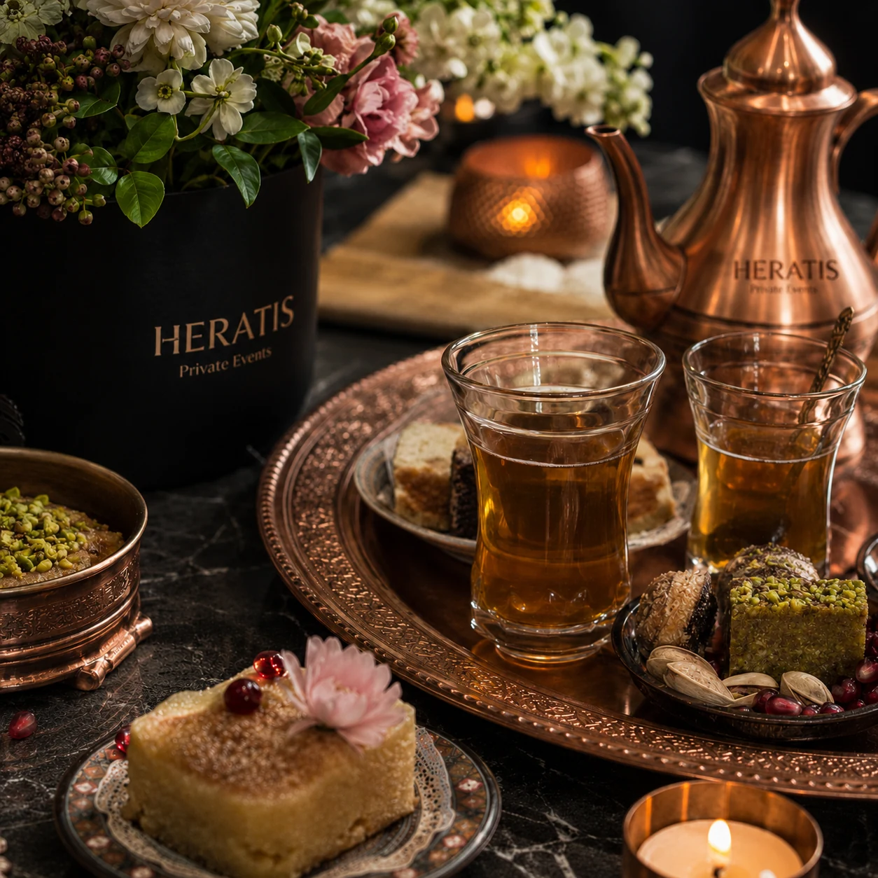 HERATI'S EVENT — Afghaner Tee, Kupferkanne und orientalische Süßigkeiten